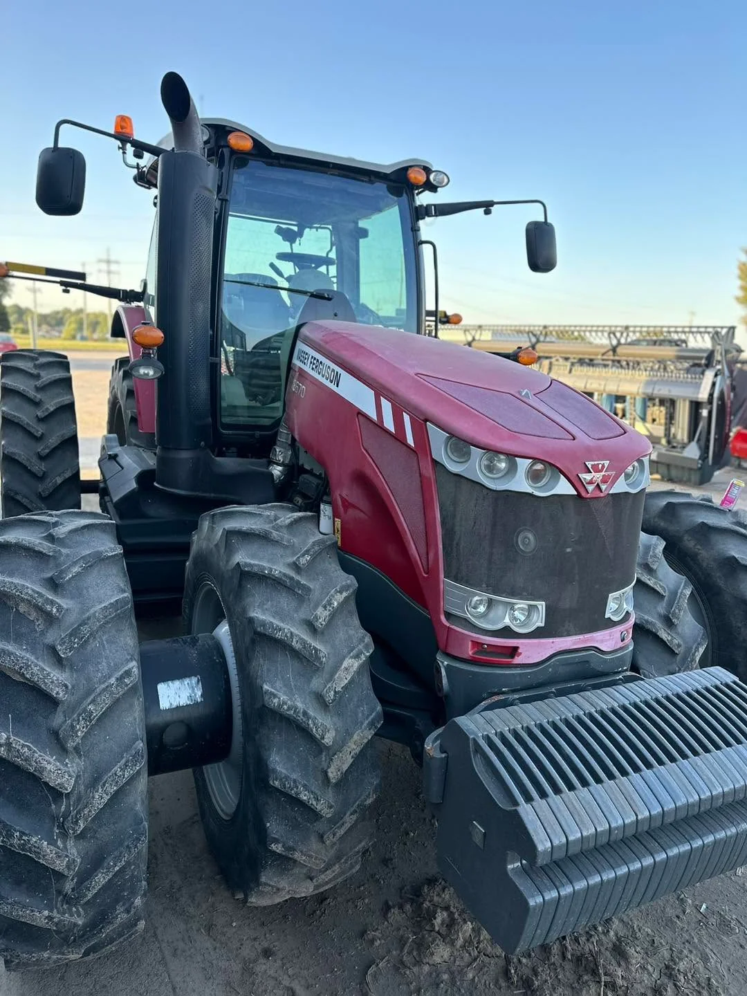 Red Massey Ferguson 8670 tractor, front view