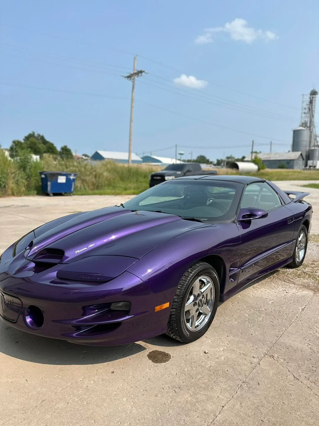 Purple Pontiac Firebird Trans Am Ram Air, front three-quarter view