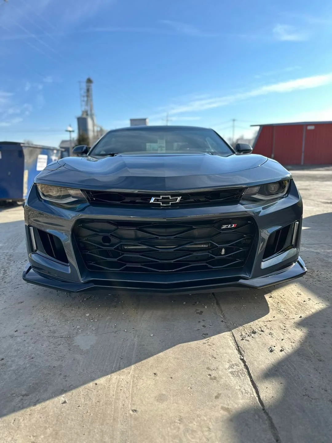Gray Chevrolet Camaro ZL1, front view