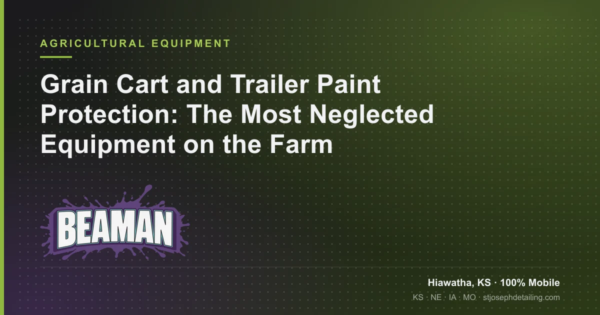 Grain cart paint protection and farm trailer ceramic coating against grain dust abrasion — Beaman LLC, Hiawatha KS