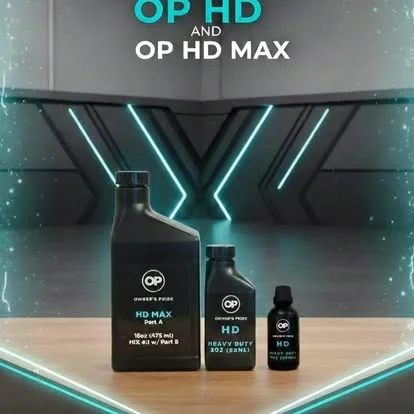 Owner's Pride OP HD and OP HD Max ceramic coating bottles